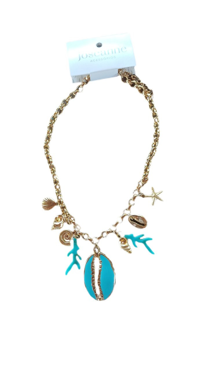 Colar mar dourado e ciano
