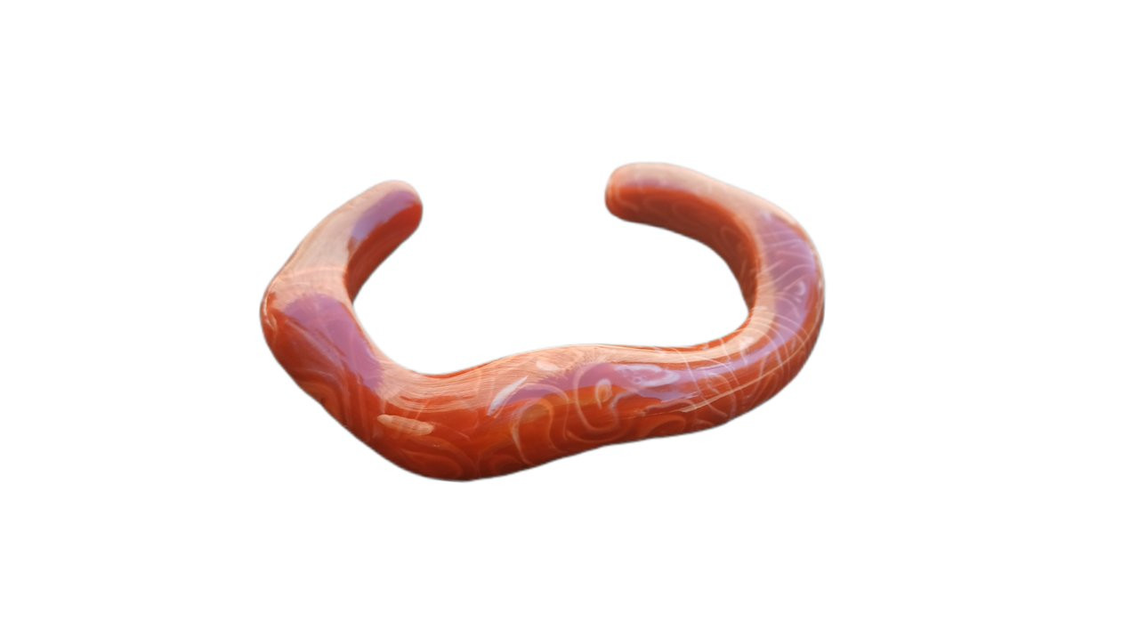 Pulseira Coral resina assimétrica 