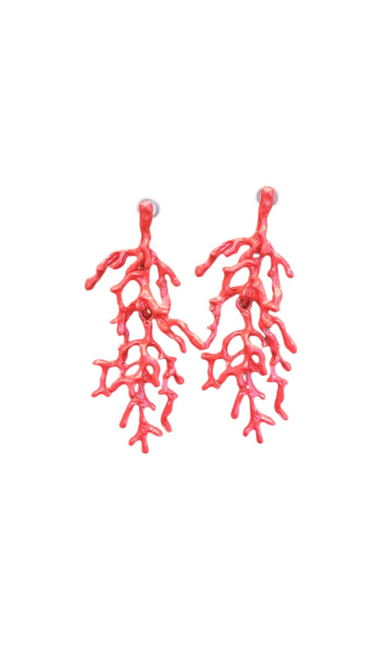 Brinco coral vermelho