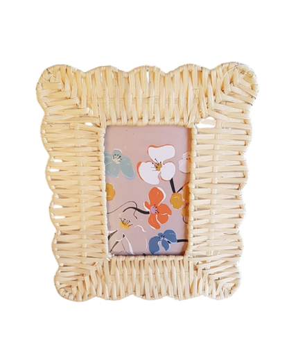 porta retrato em rattan