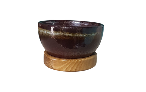 bowl com suporte em madeira 
