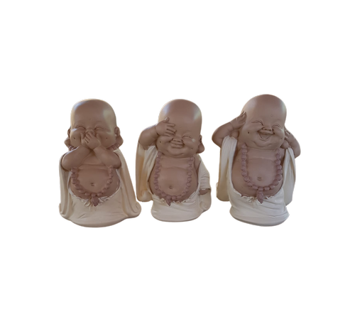 trio mini monges da sabedoria (branco)