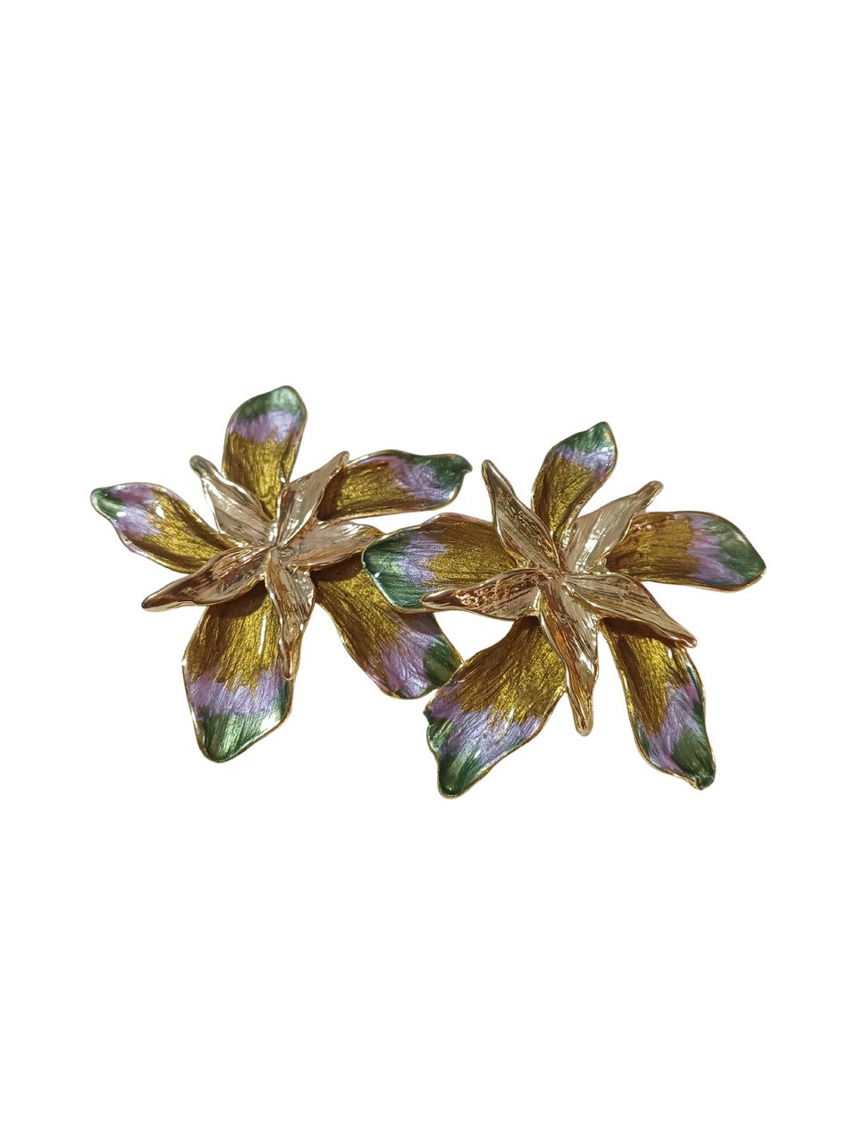 Brinco orquídea dourada