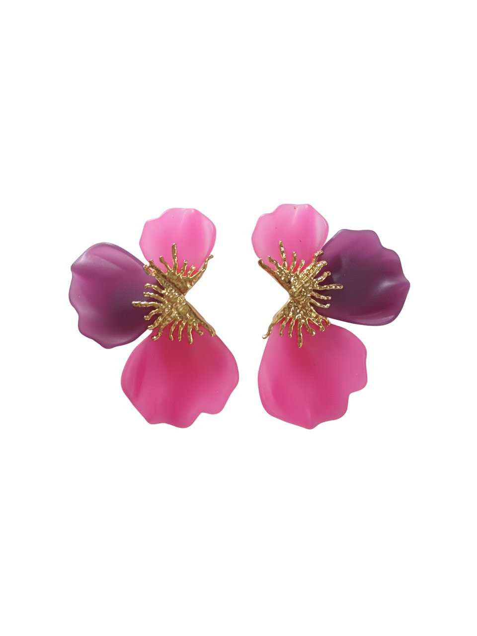 Brinco flor em resina 