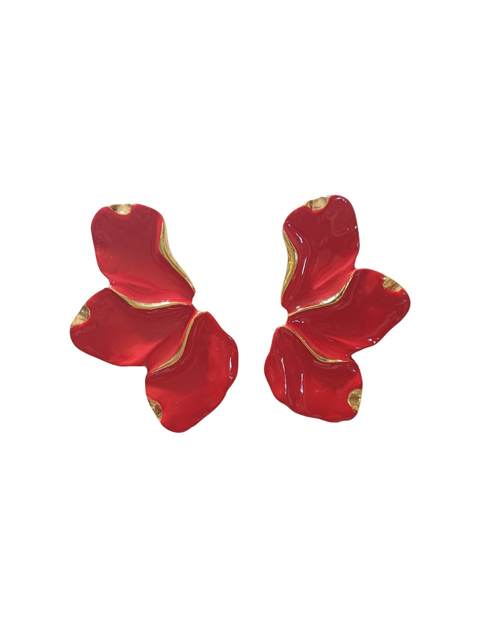 Brinco meia flor vermelho