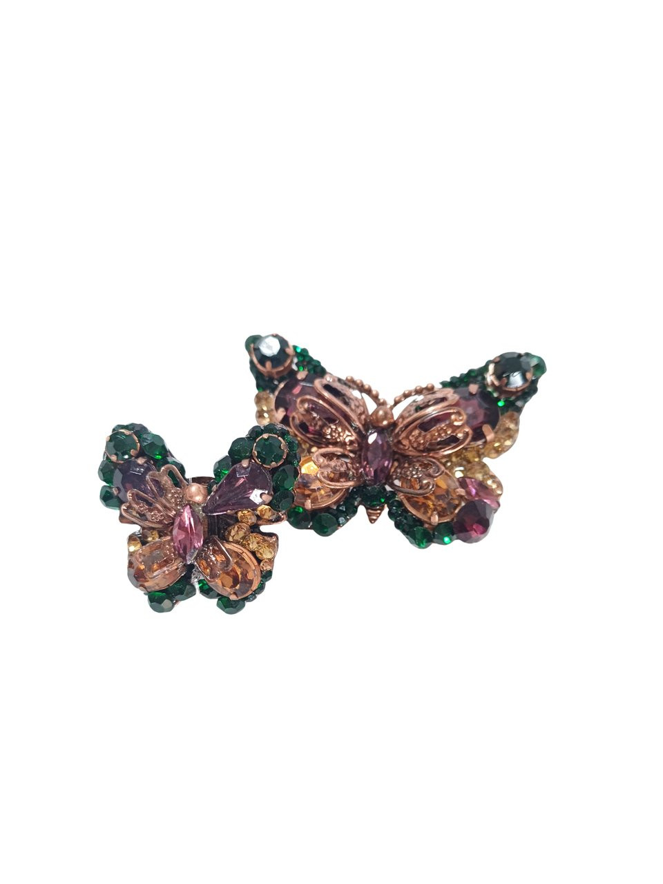 conjunto 2 broches borboletas strass