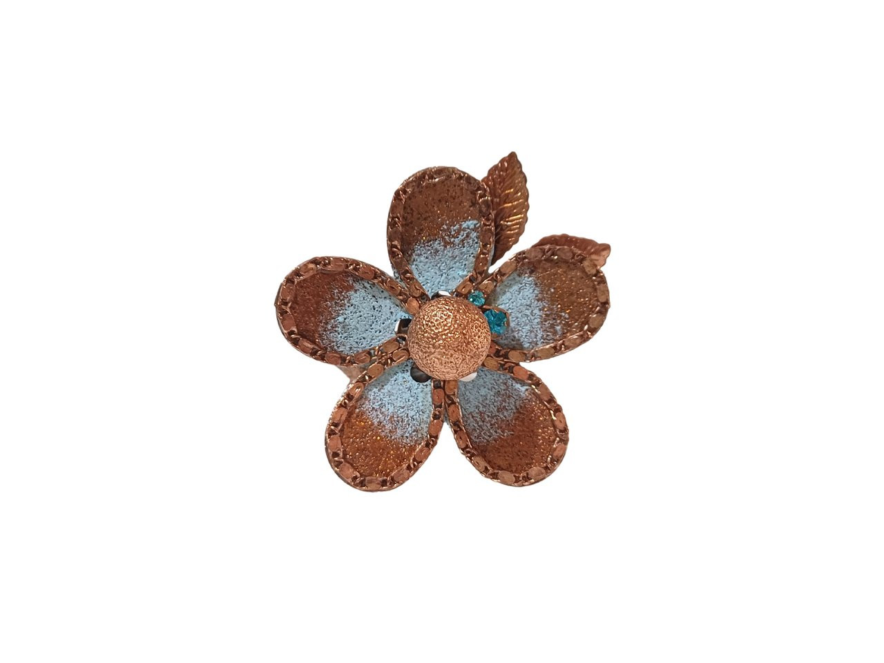 Anel flor azul