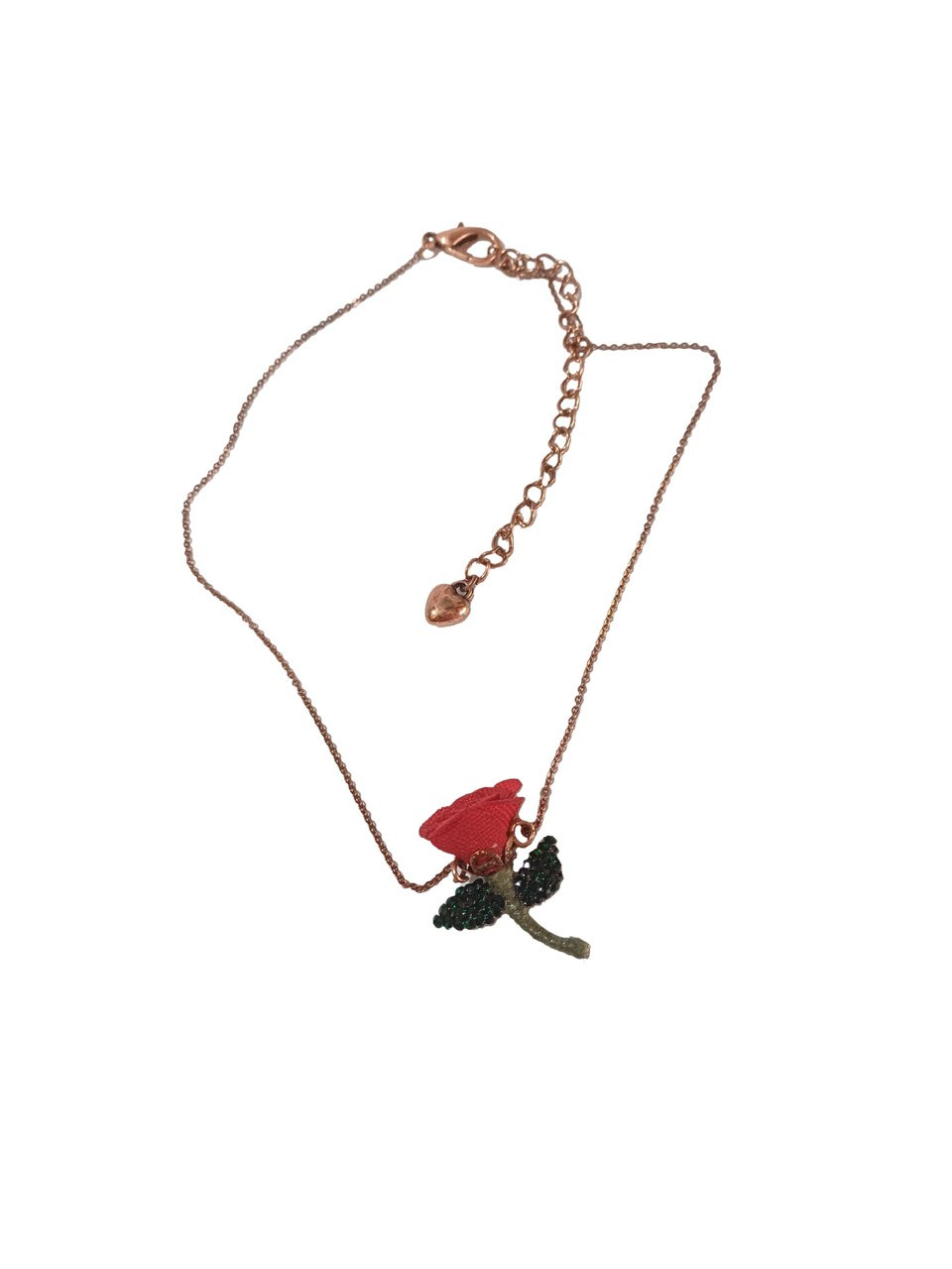 Colar pingente rosa vermelha 