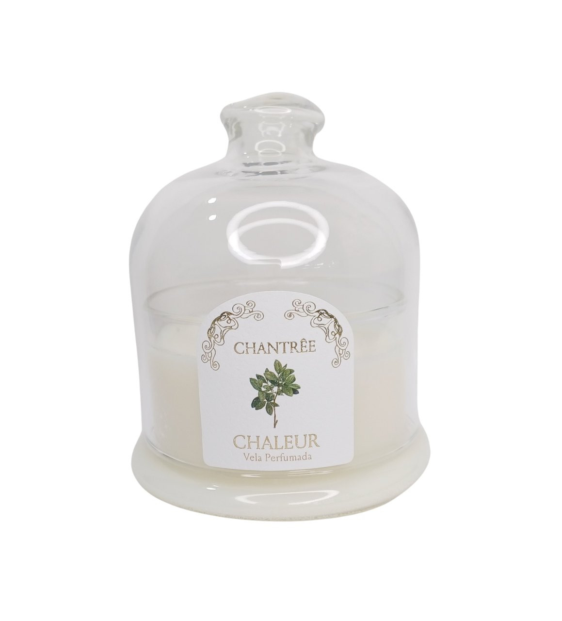 Vela perfumada chaleur com redoma de vidro 