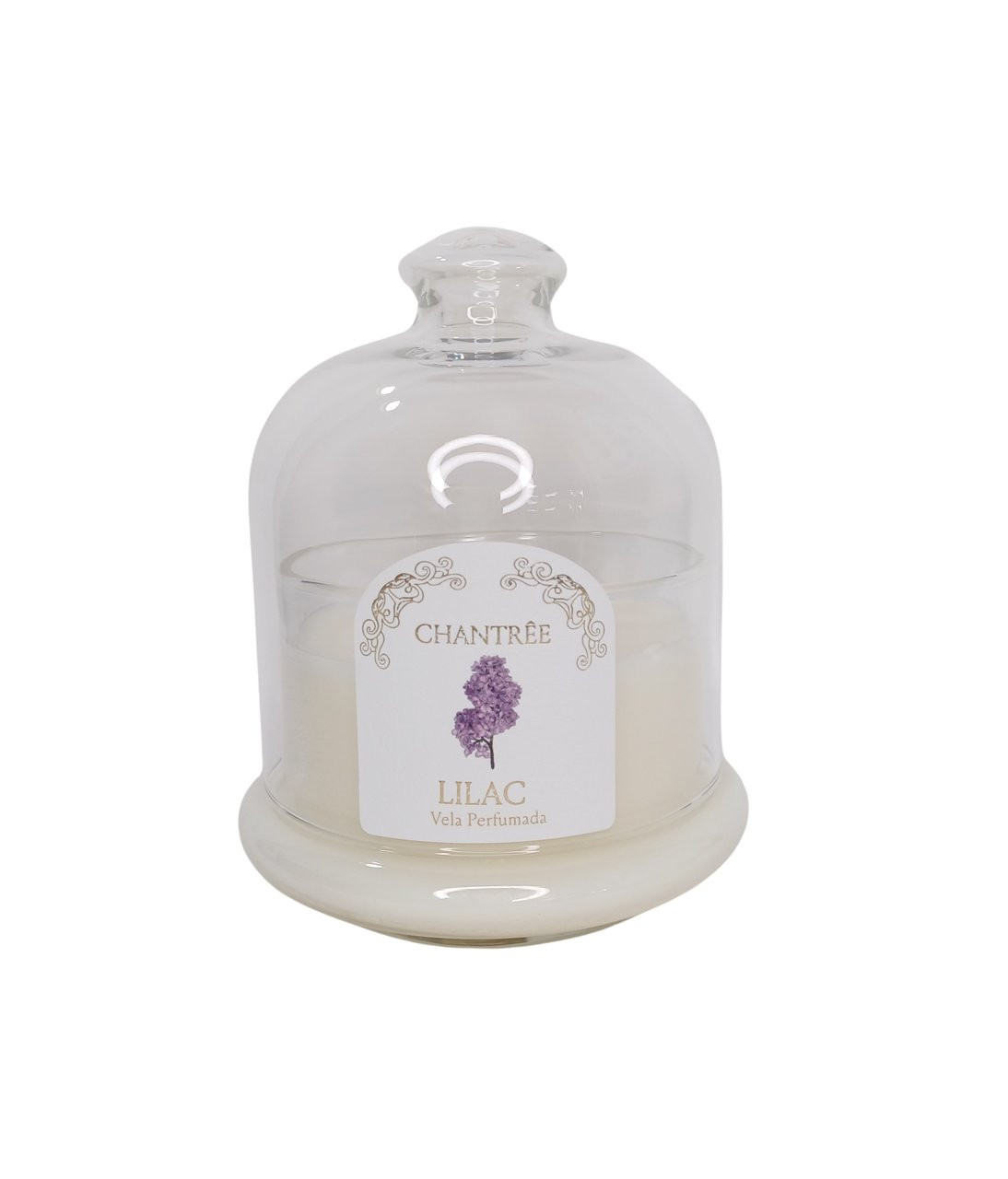 Vela perfumada lilac com redoma de vidro 