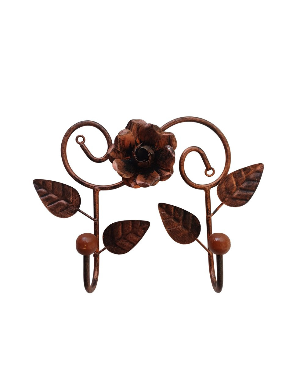 Cabideiro em metal dois ganchos flor