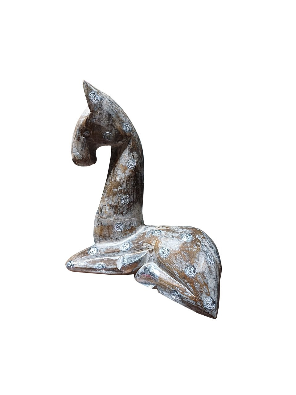 Escultura cavalo em madeira