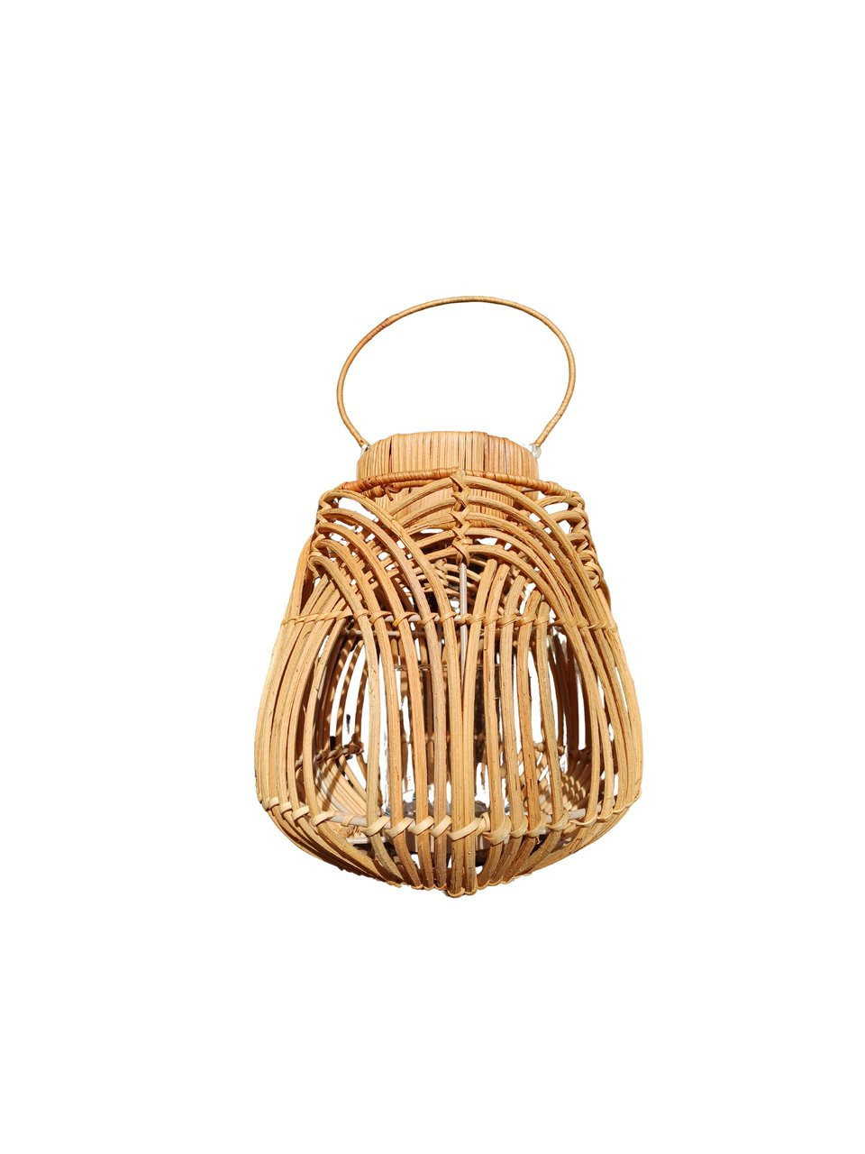 Luminária oval bambu M 
