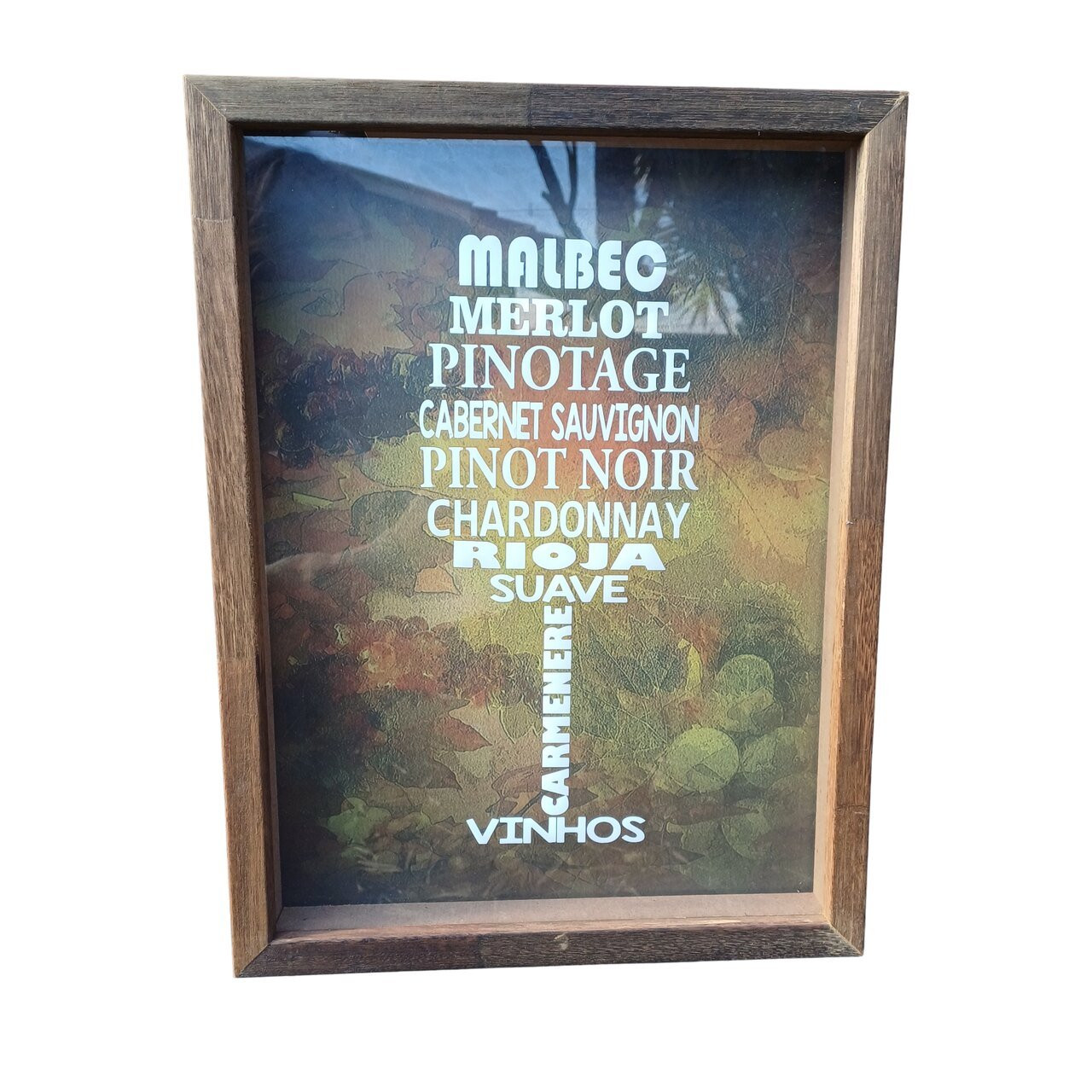 Quadro vinho porta rolhas 