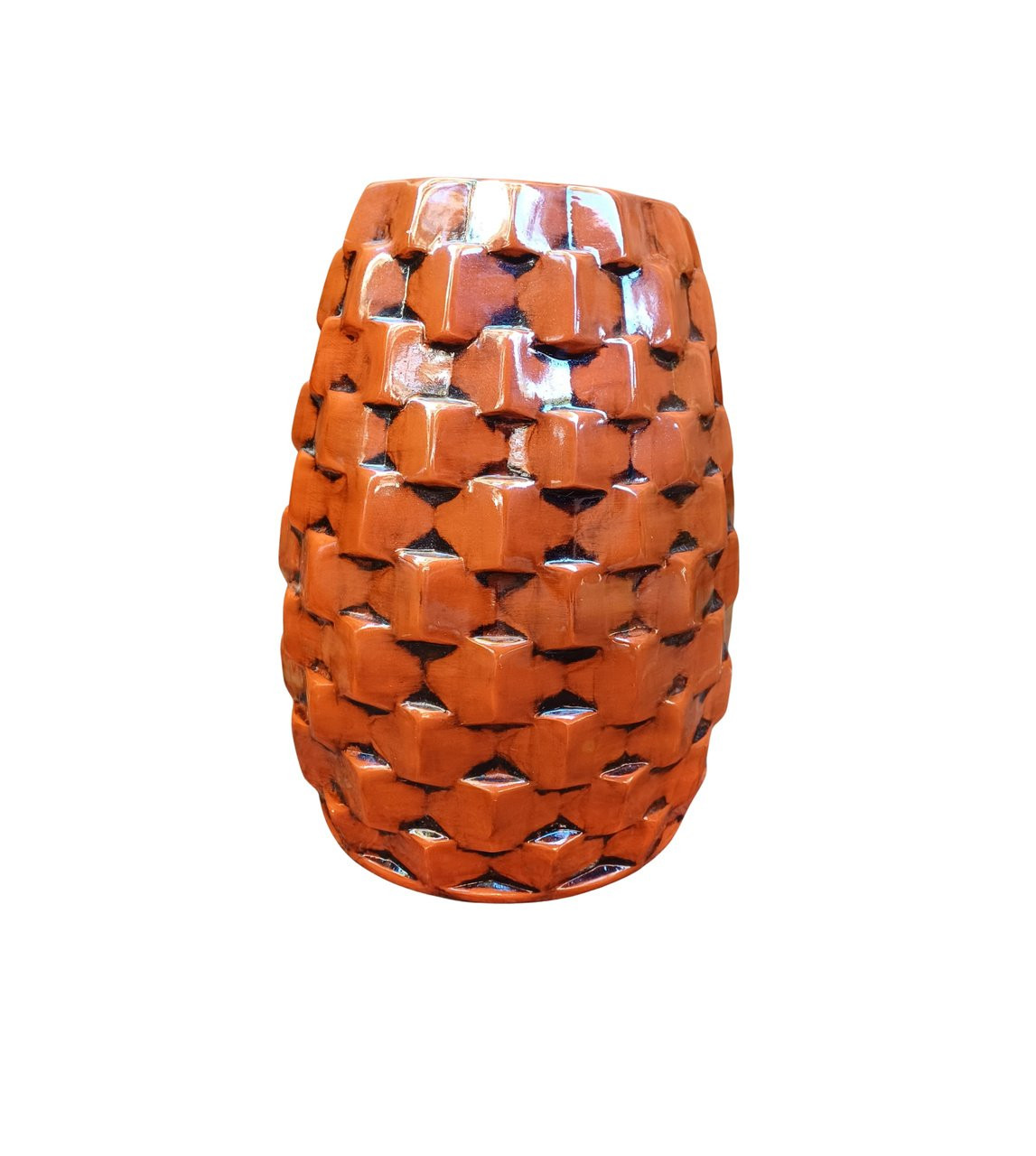 Vaso marrom G texturizado