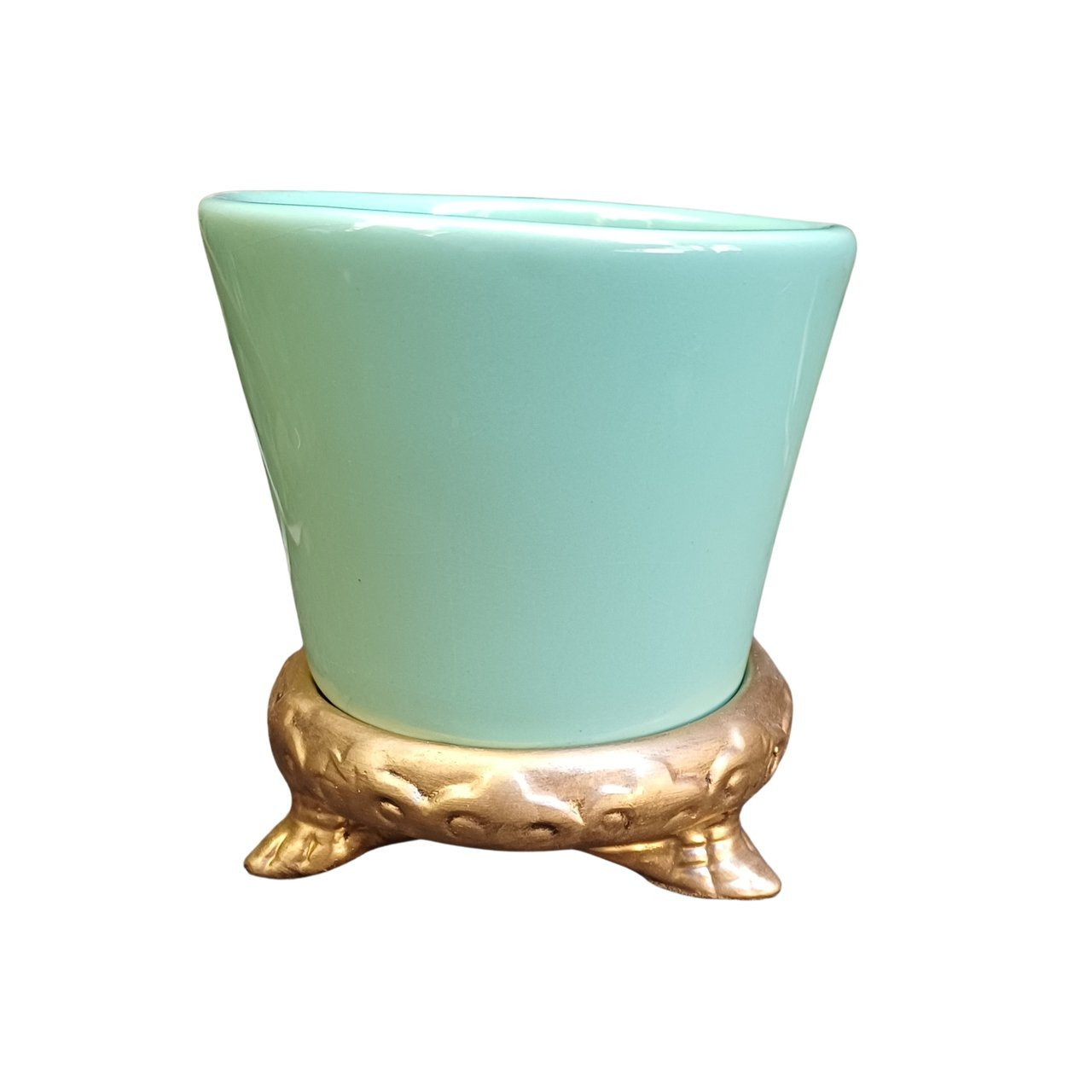 Vaso com suporte verde claro