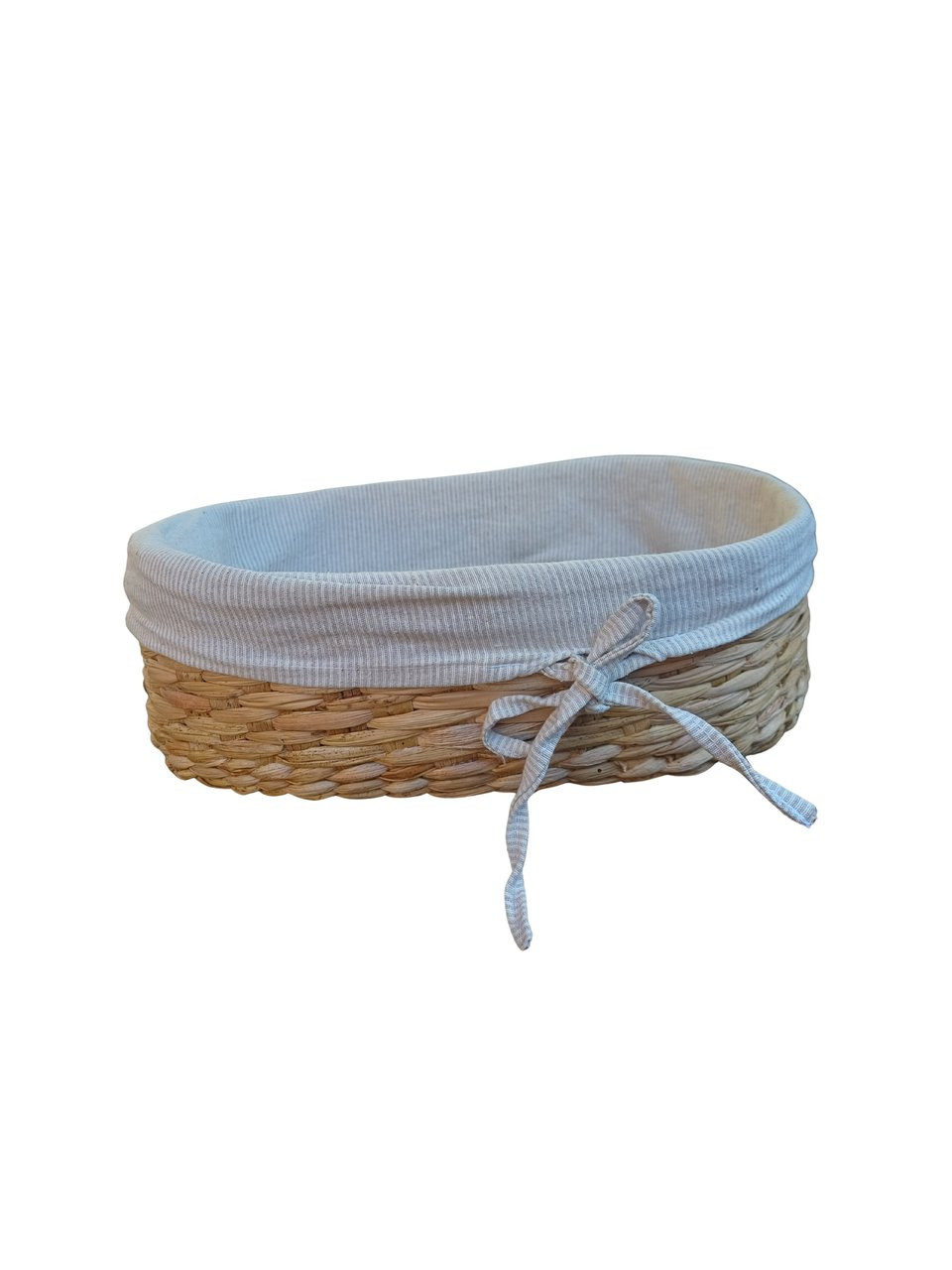Cesta oval de fibra natural c/ foro