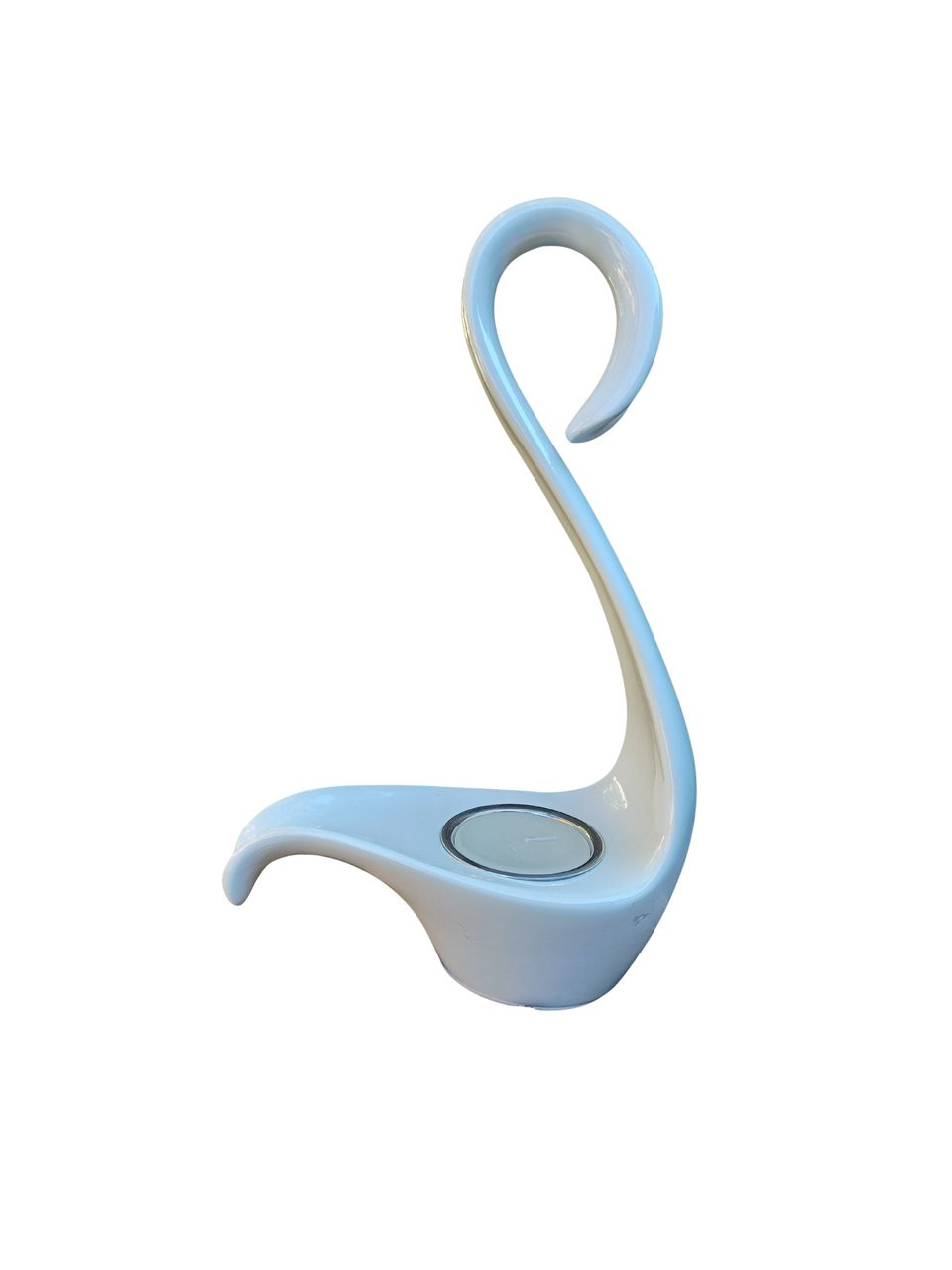 Castiçal cisne branco minimalista