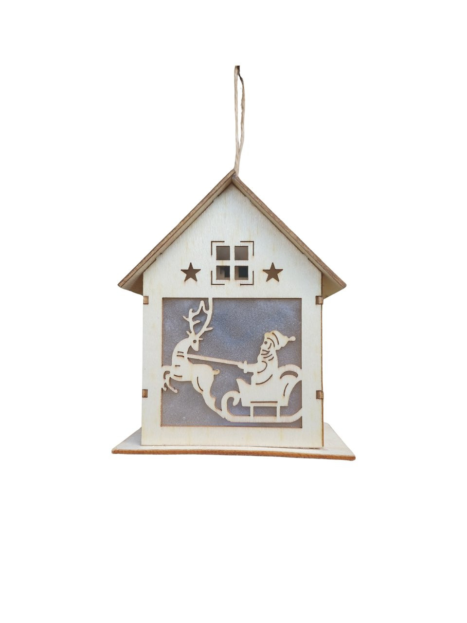 Casinha de natal papai noel P com vela led