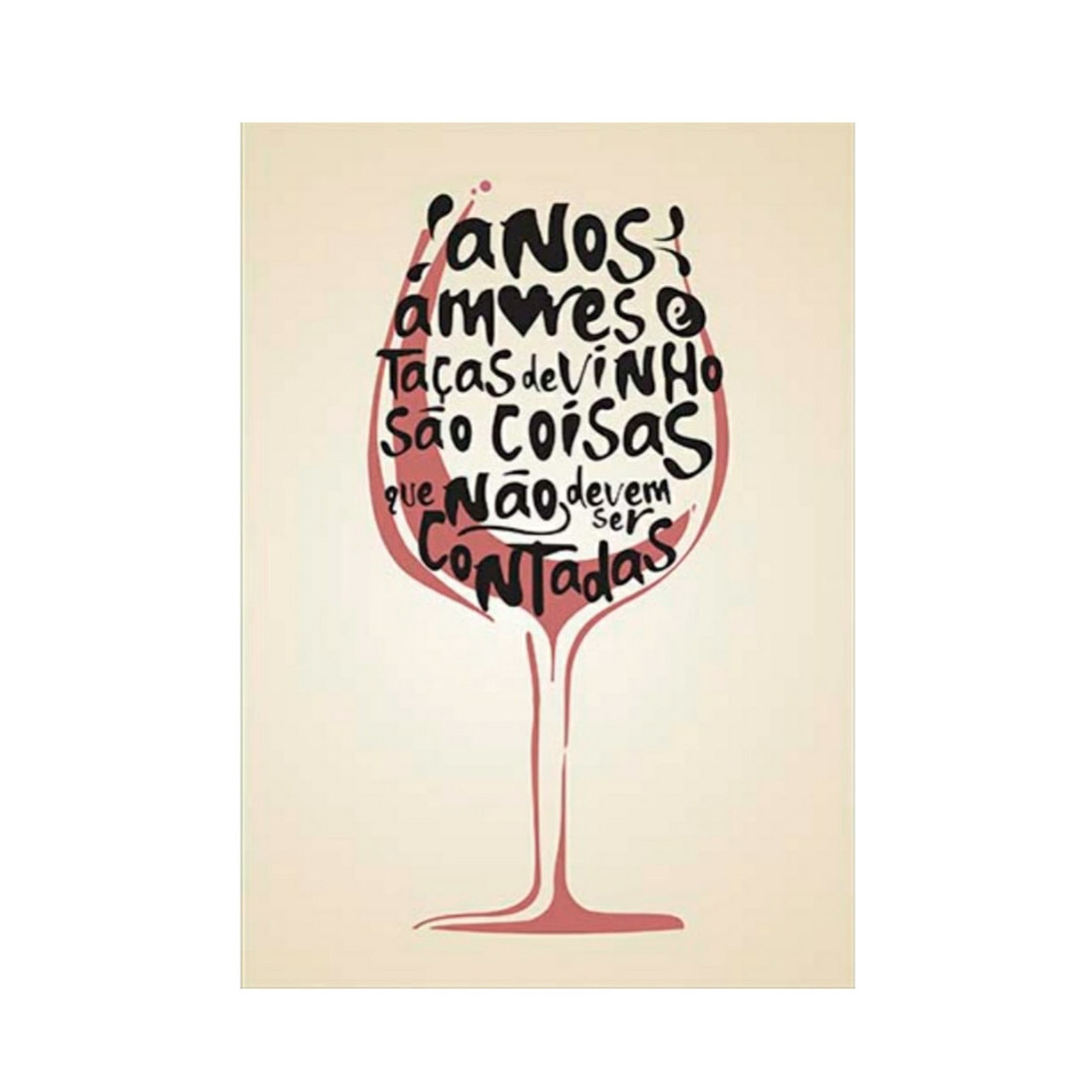 Placa decorativa taça de vinho